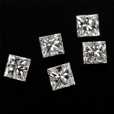 Kim cương nhân tạo Moissanite Dạng PRINCESS ( VUÔNG) Trắng. Full kiểm định quốc tế GRA, trang sức nhẫn, dây chuyền