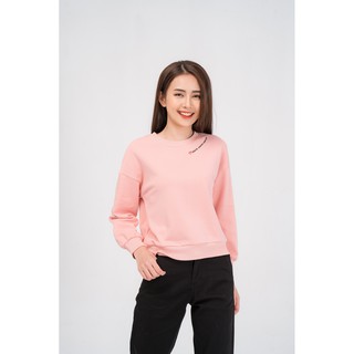 [YODY]ÁO NỈ NỮ THÊU CỔ