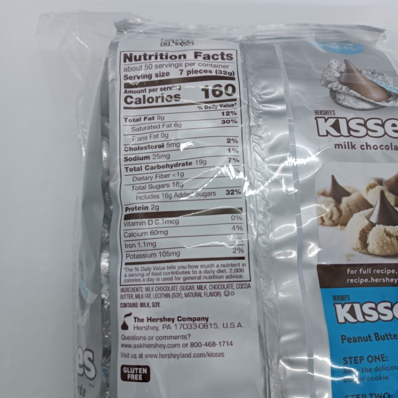 (t3/24) 300-500g gam kẹo socola mỹ hershey's kisses chocolate