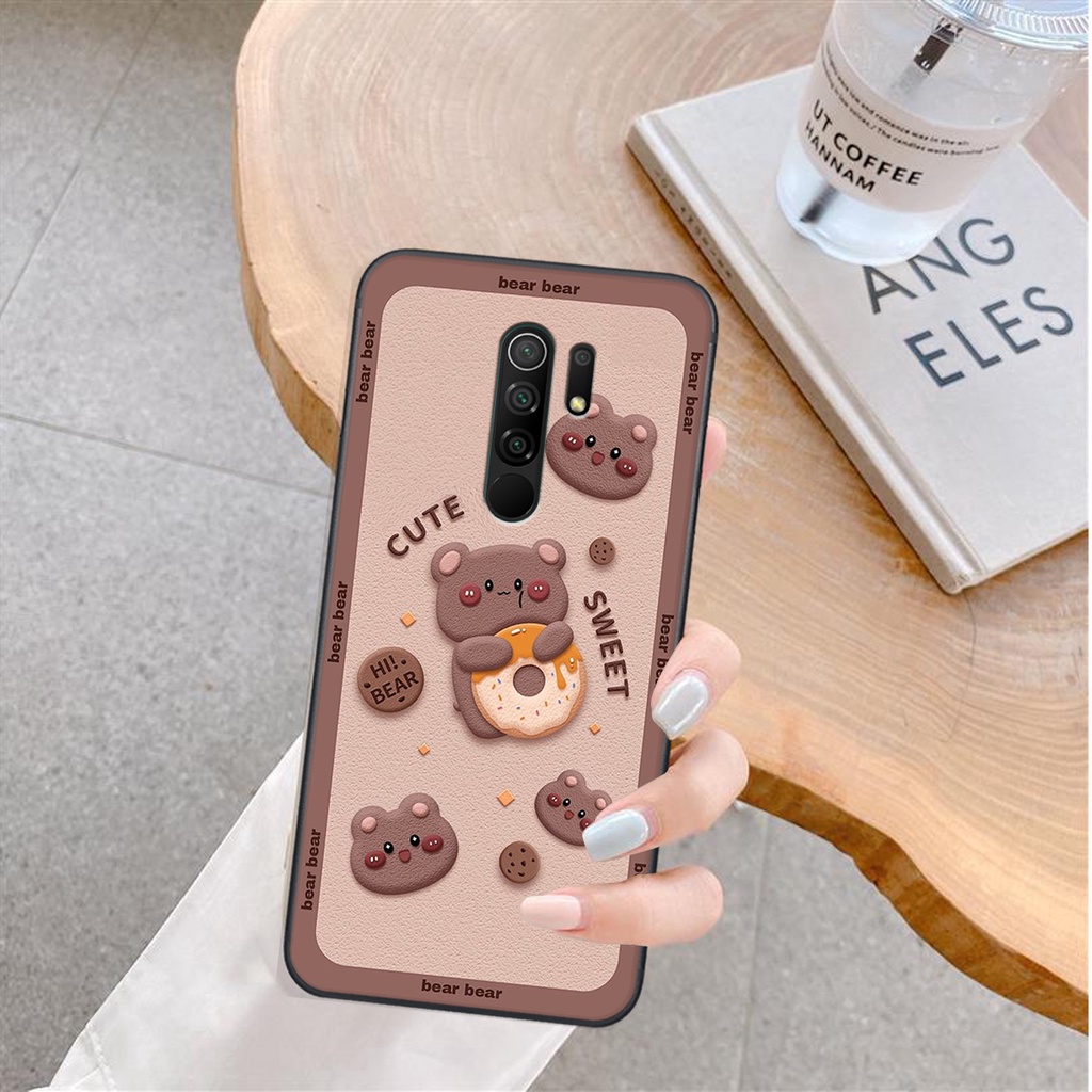 Ốp lưng Xiaomi REDMI 9 in hình Gấu nâu - hồng, Gấu Be@rick  cực CUTE, DỄ THƯƠNG