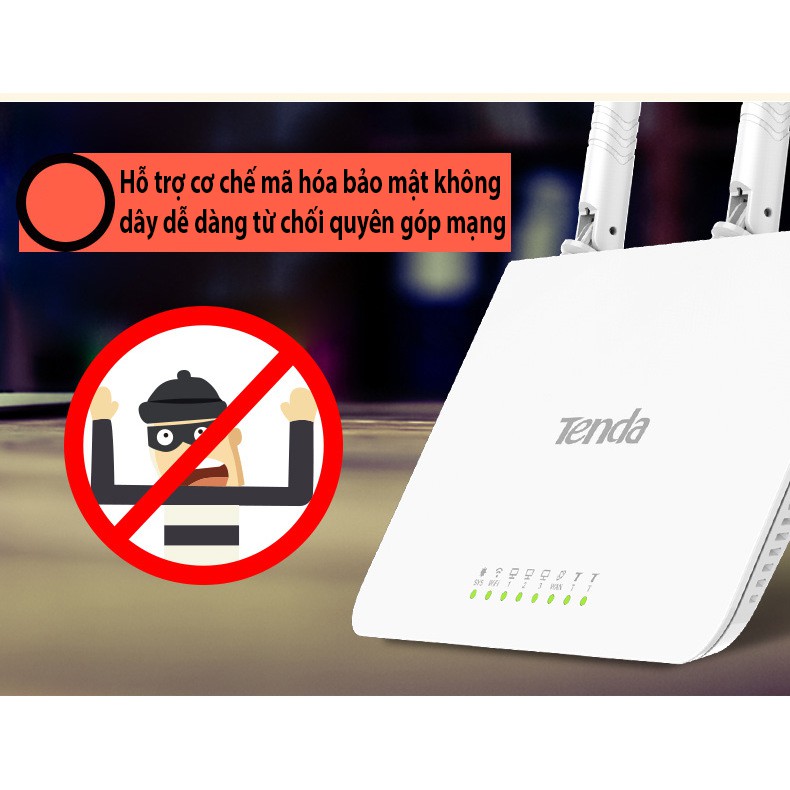 Bộ phát wifi Tenda F3 3 râu xuyên tường cao cấp, bộ phát wifi băng tần chuẩn tốc 300M, MDT105