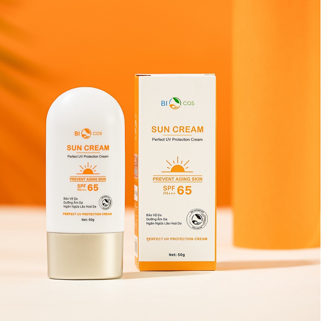 Kem Chống Nắng BIOCOS Sun Cream SPF65+++ 50g - Bảo Vệ Da Toàn Diện, Dành Cho Mọi Loại Da