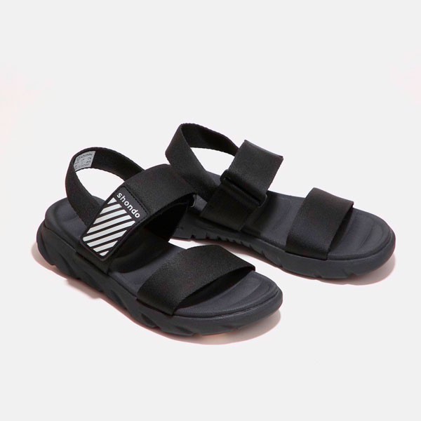 Sandal Shondo F6 sport quai ngang full đen F6N1010