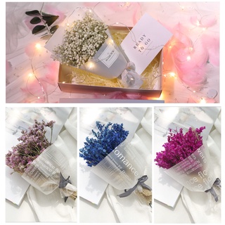BÓ HOA KHÔ BABY KÈM HỘP XỊN XÒ ( hoa liti xinh xắn, phụ kiện trang trí, chụp ảnh )
