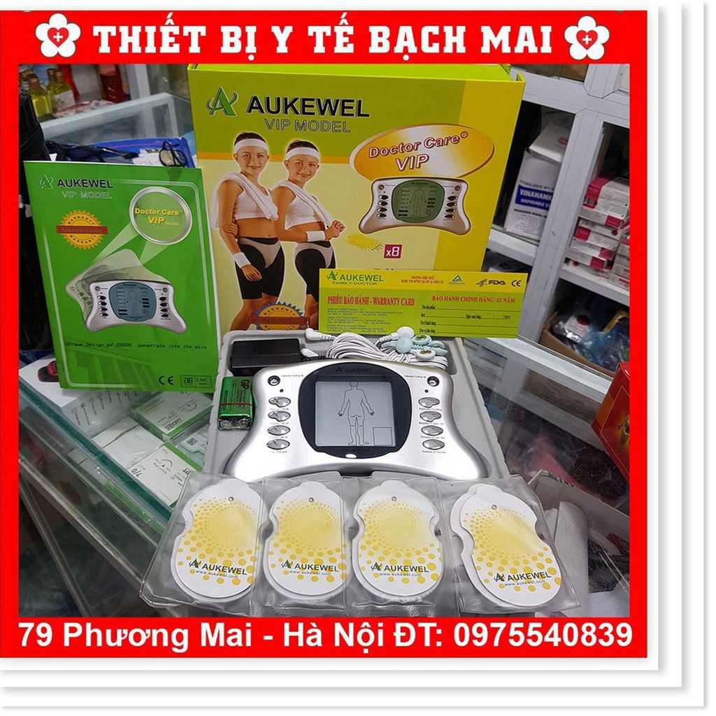 Máy Massage Xung Điện Trị Liệu 8 Miếng Dán AUKEWELL Doctor Care Vip [Bảo Hành 05 Năm]