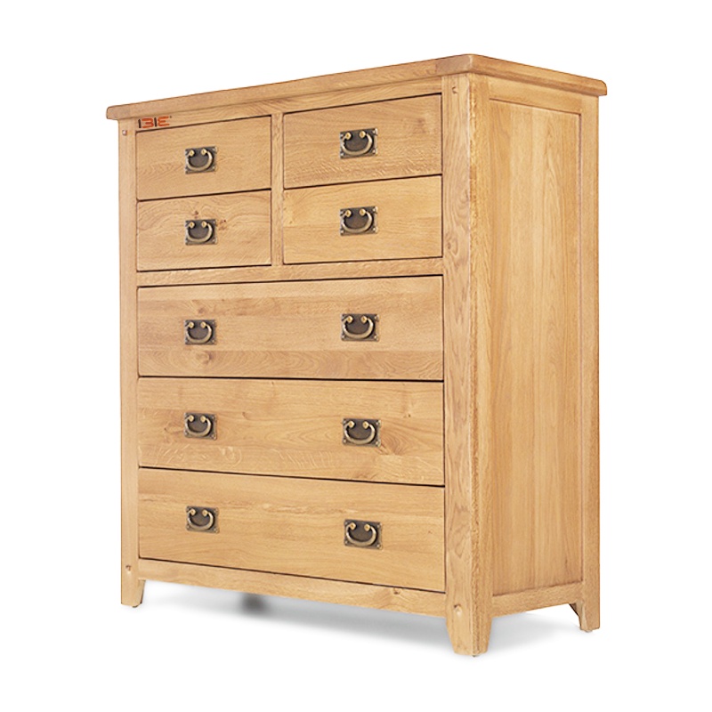 Tủ ngăn kéo 4+3 IBIE Rustic gỗ sồi màu tự nhiên đựng quần áo, đồ dùng