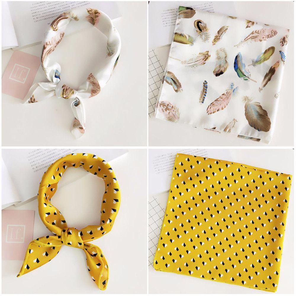 EUCA Khăn Choàng Cổ Hình Vuông Cỡ Nhỏ Phong Cách Vintage Thanh Lịch Thời Trang