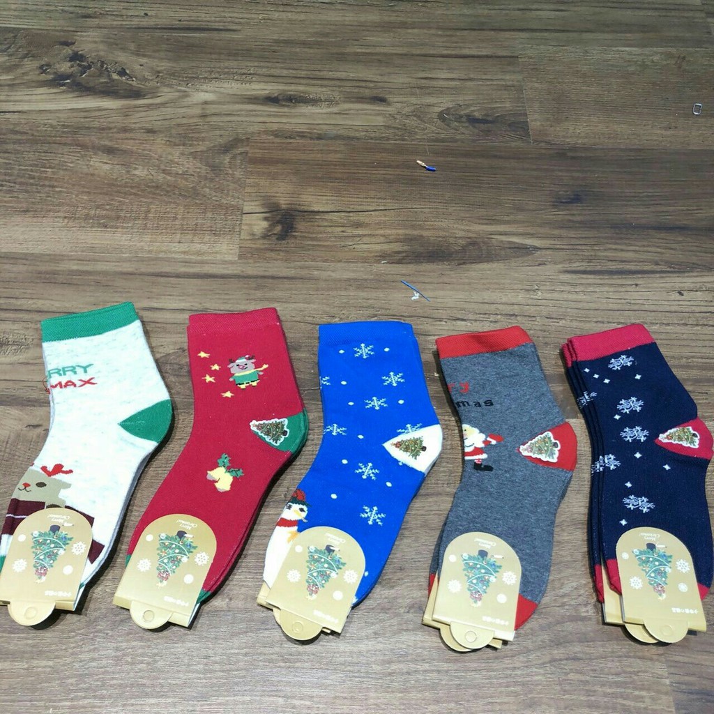 combo 5 đôi tất noel bé trai/bé gái size từ 1-6 tuổi