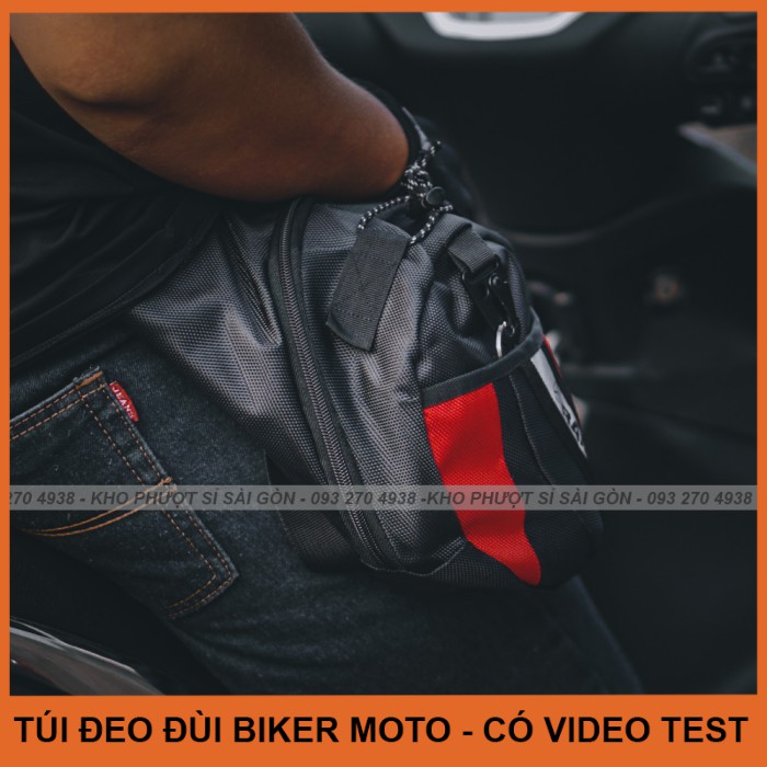 Túi đeo đùi đi xe máy Rambo Biker tiện dụng - Túi đeo chéo đùi dụng đi phượt