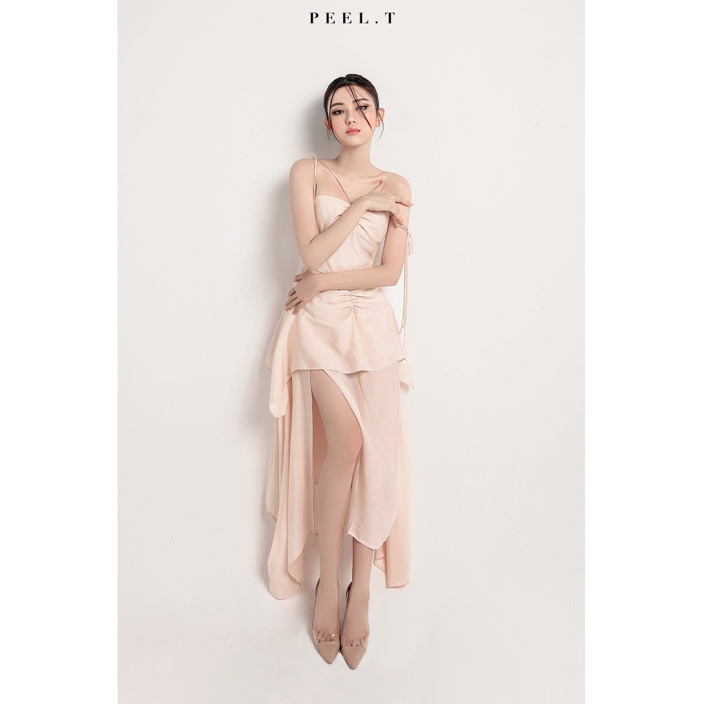 PEEL.T - Đầm maxi Valentina 2 dây xẻ tà xanh, hồng, nude