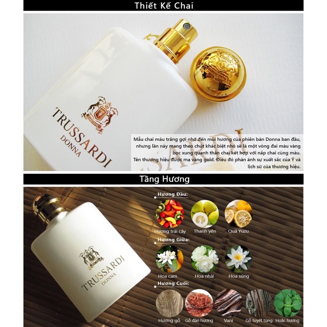 Nước hoa nữ Trussardi Dona EDP sp. 100ml TRIF82002N
