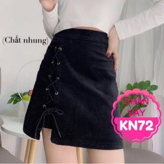 Chân váy kaki thắt dây xẻ vạt HÌNH THẬT 100%