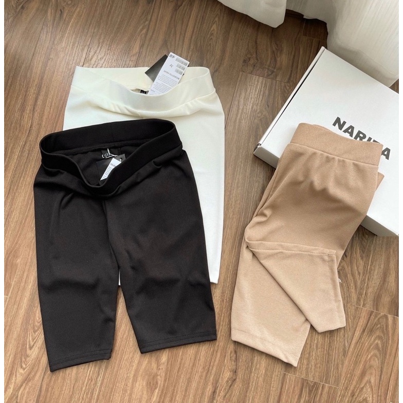 Quần legging đùi H.M xuất dư chất thun tăm co dãn mềm mịn mát