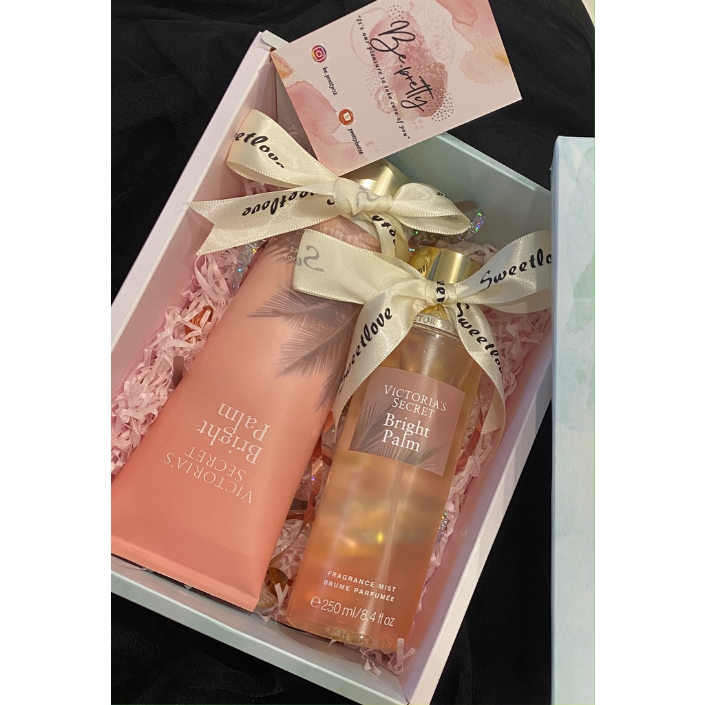 Box quà cao cấp Body mist + Body lotion VICTORIA'S SECRET - Bright Palm