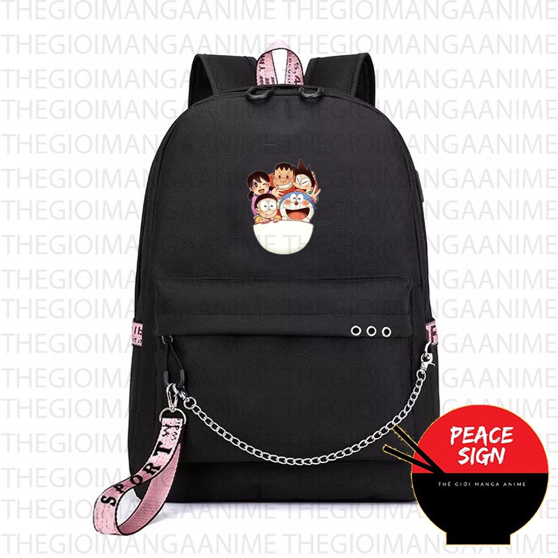 Balo thông minh in hình MÈO MÁY DOREMON đi học tiện lợi anime chibi cá tính cặp sách nam nữ