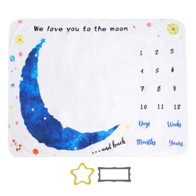 1 Bộ Chăn Đánh Dấu Cột Mốc Phát Triển Theo Tháng Làm Phụ Kiện Chụp Ảnh Cho Bé