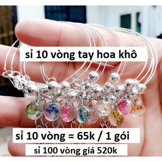 sỉ 10 vòng tay hoa khô thật 100% : 10 vòng = 65k [ sỉ gốc 100 vòng = 520k - 077.9755.433 ] [ vòng tay handmade ]