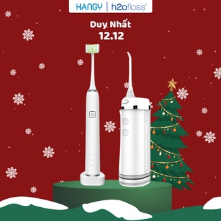 Combo máy tăm nước h2ofloss HF- 6 mini phiên bản 2021 và và bàn chải điện đánh răng 3D LEYUYO HANGY