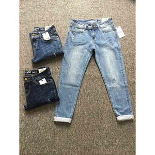 Quần Jeans Nữ Boyfriend trơn