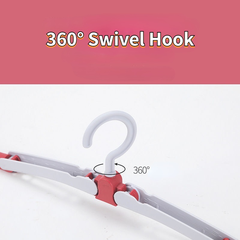 Set 10 Móc Phơi Đồ Có Thể Xoay 360 Độ Tiện Dụng° Thanh treo móc quần áo Gấp Gọn Chống Trượt Đa Năng Tiện Dụng Cho Người Lớn