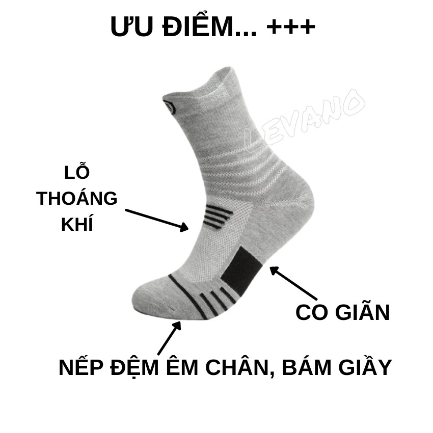 Tất nam cao cổ công sở LEVANO chất liệu cotton dày dặn co giãn 4 chiều khắc phục thối chân T011