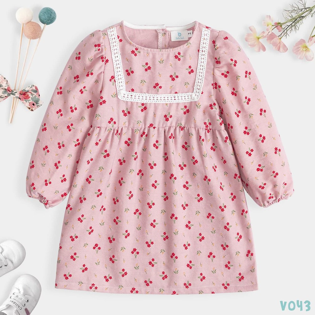 Váy Nhung Tăm Thu Đông Siêu Đáng Yêu Cho Bé Gái BELLO LAND