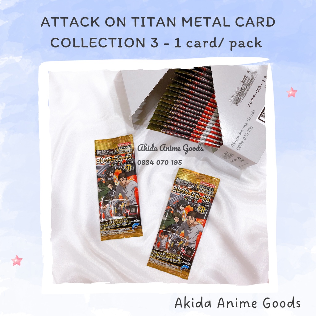 Pack random/ thẻ nhân vật - metallic card - attack on titan collector's 3