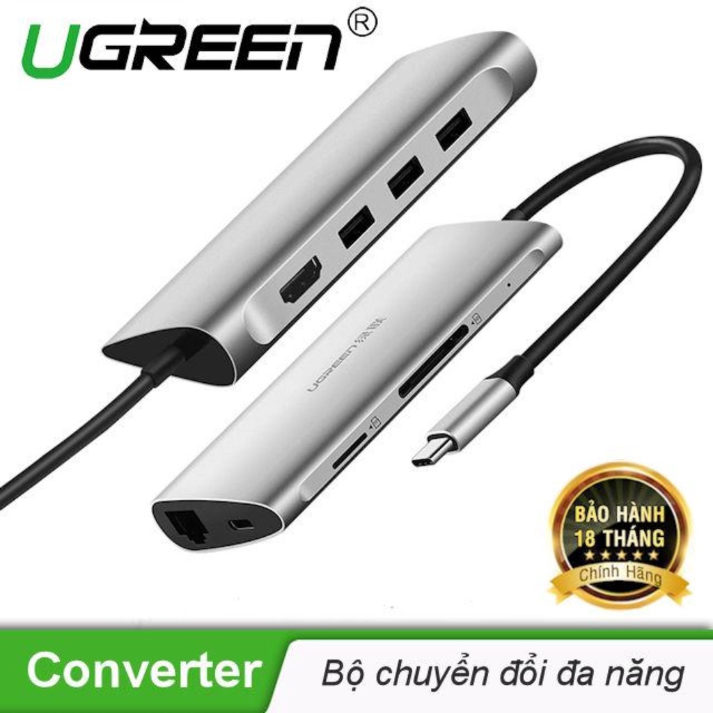 Cáp Chuyển đa năng USB Type C 8 ín Chính Hãng Ugreen 50538 CM121 Cao Cấp