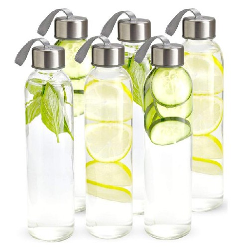 [TOP BÁN CHẠY] COMBO 2 Bình nước thủy tinh - Bình đựng nước có dây xách dung tích 500ml.