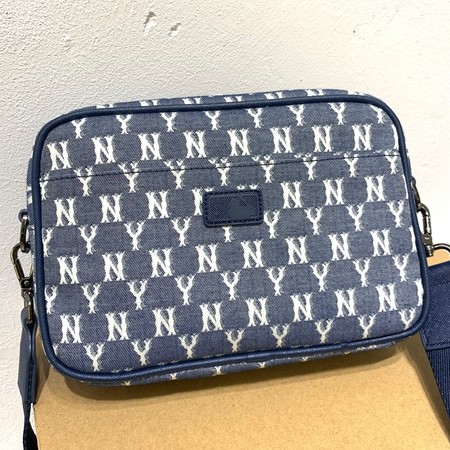 Túi đeo vai / Mũ xô Mlb vải denim thời trang Hàn Quốc năng động dành cho nữ