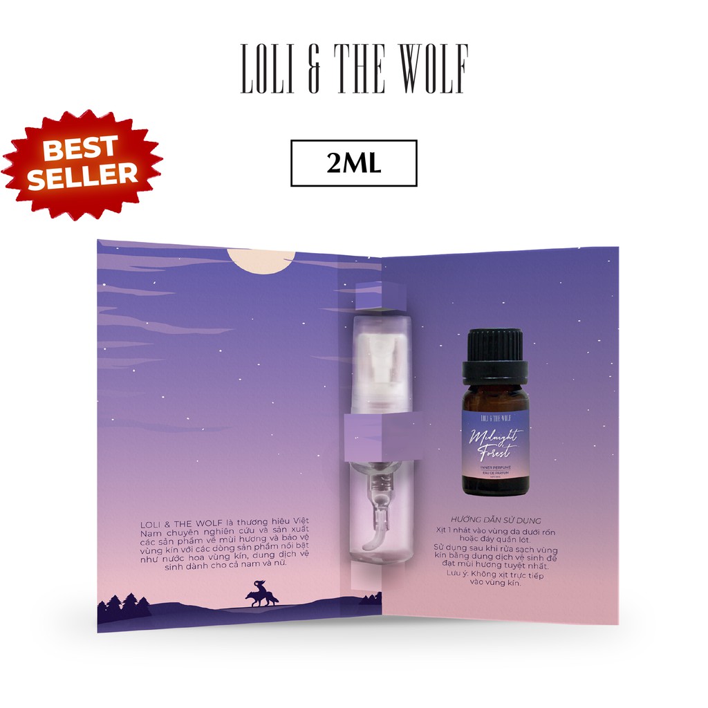 Nước hoa vùng kín nữ set 3 chai 2ml mùi trải nghiệm - LOLI &amp; THE WOLF