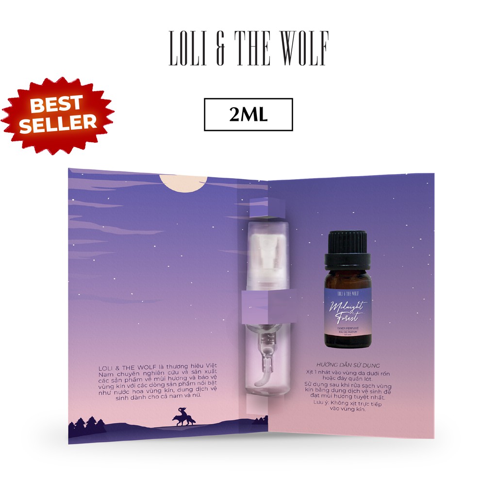 Nước hoa vùng kín nữ set 3 chai 2ml mùi trải nghiệm - LOLI & THE WOLF | Thế Giới Skin Care