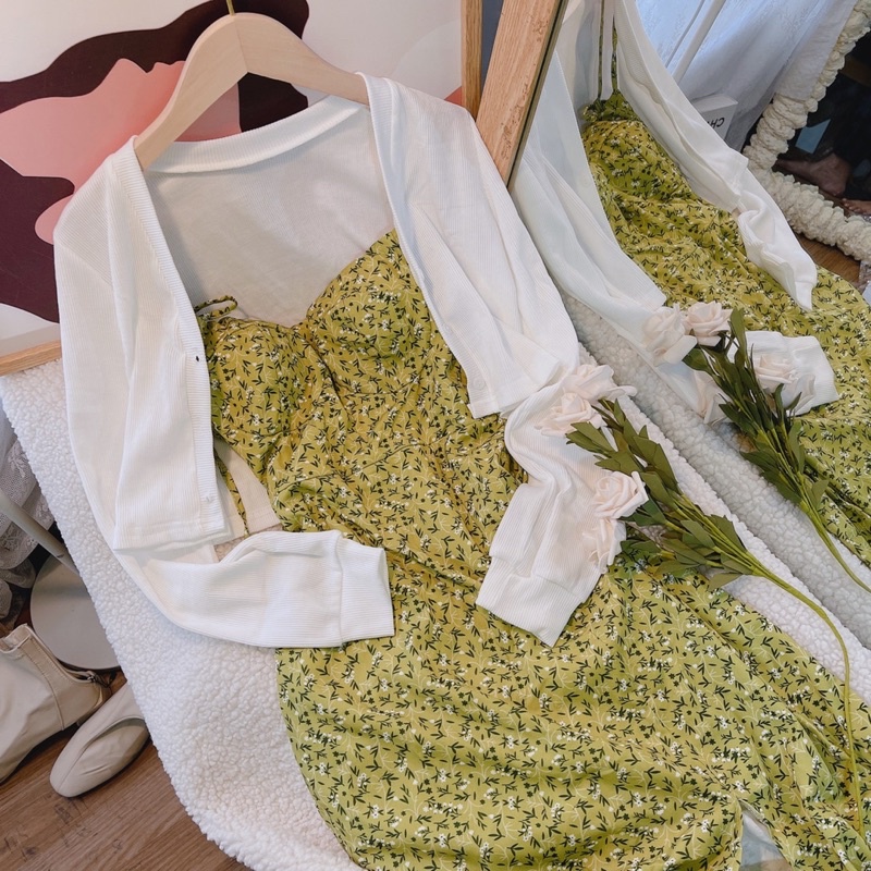 Set váy xanh áo khoác (Set Gemi)