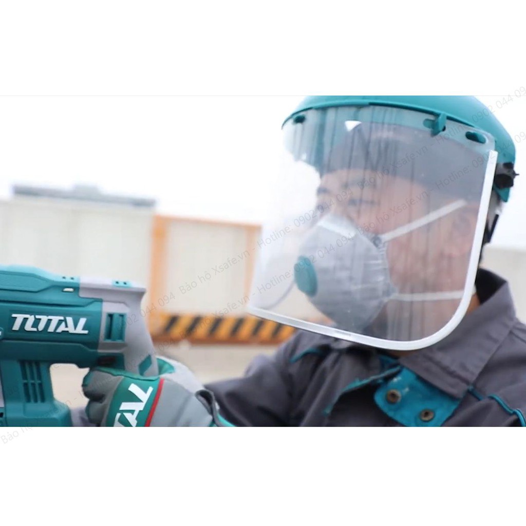 Kính che mặt bảo hộ TOTAL TSP610, chống văng bắn, hóa chất, bảo vệ mắt, mũi, miệng, dùng cho cơ khí, phòng dịch