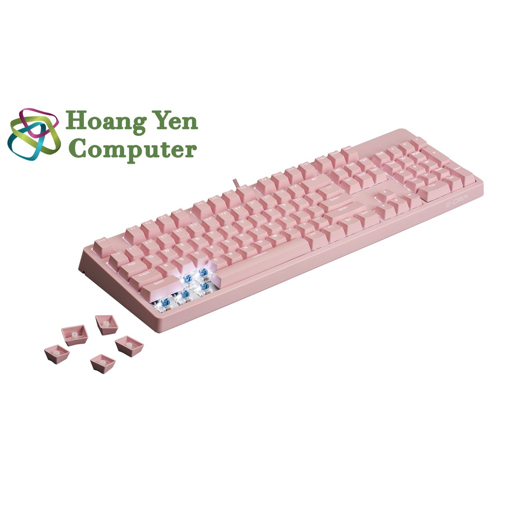 [PINK] Bàn Phím Cơ E-Dra EK3104 Dream PINK Đèn Led Trắng (HUANO Switch, Chống nước) - BH 2 Năm Chính Hãng