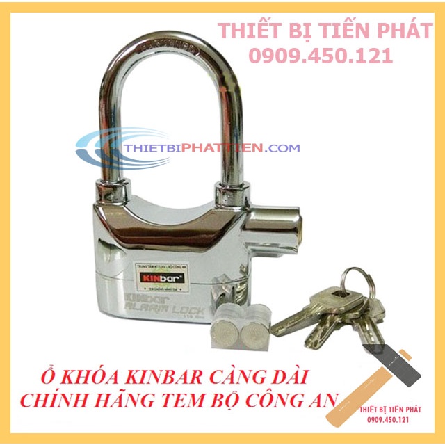 [CHÍNH HÃNG] Ổ Khóa Báo Động Chống Trộm KINBAR Càng Dài INOX Cao Cấp Có Tem Bộ Công An