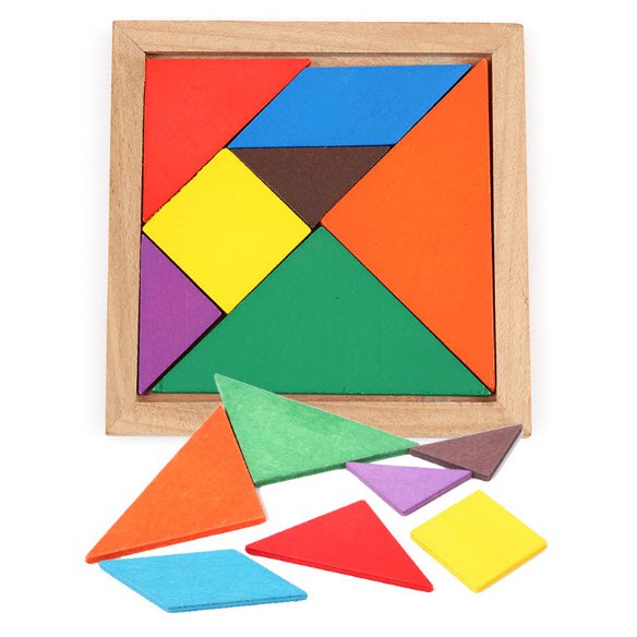 Trí Uẩn Tangram Bộ Ghép 7 Hình Bằng Gỗ Cho Bé Loại To 15*15cm