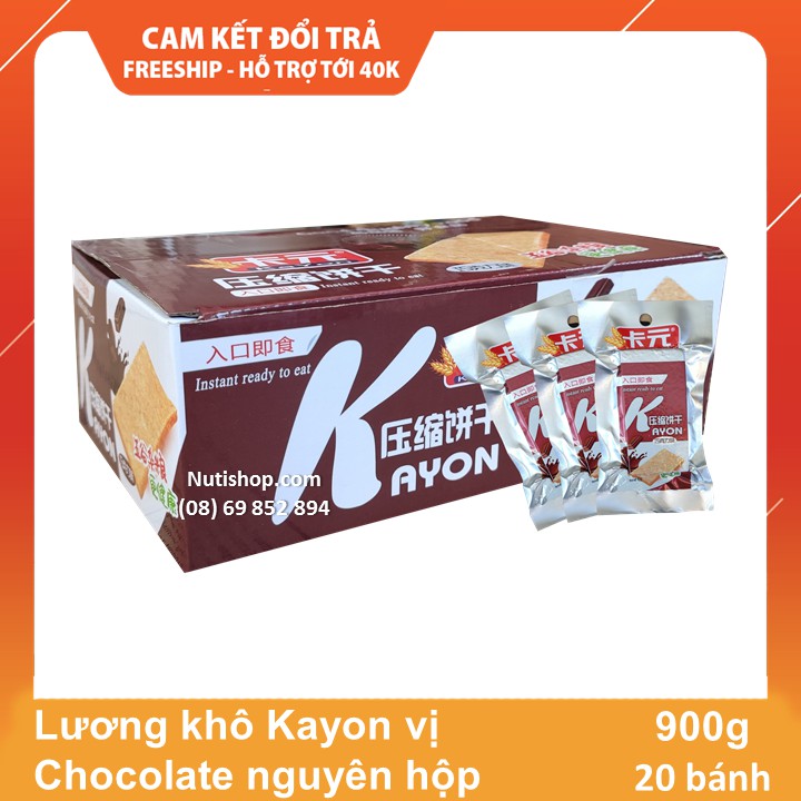 Lương khô Kayon vị Chocolate nguyên hộp 900g - 20 bánh