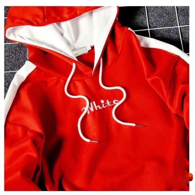 Áo khoác hoodie nam có mũ thêu white trước ngực cực cá tính Hot bảng xếp hạng hàn quốc 2019