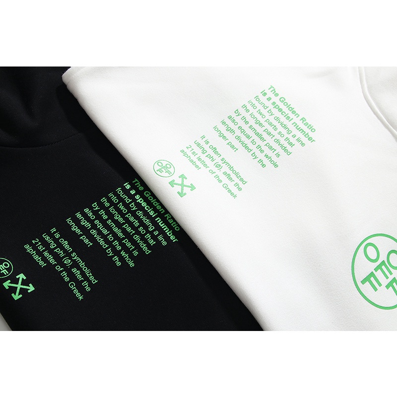 Áo hoodie Off-White lót nhung Plus Size thời trang năng động cho nam nữ