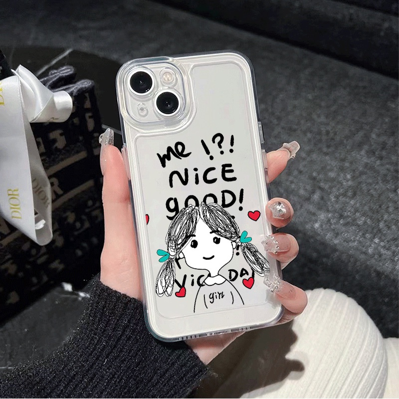 Ốp lưng iphoneỐp Điện Thoại  Mềm In Hình Cặp Đôi Tóc Xoăn Cho Iphone 13 14 7P 12 11Dinuo case