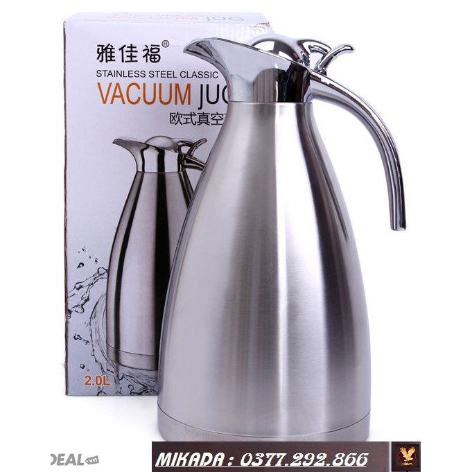 Bình Đựng Nước bằng inox không gỉ sang trọng dung tích lớn 2000ml