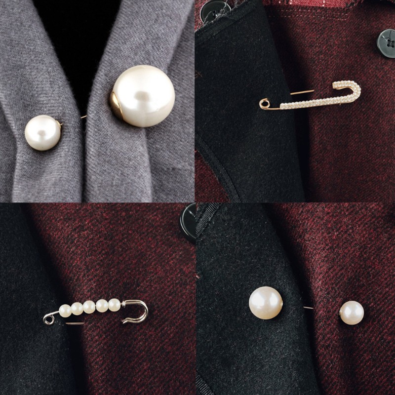 Bộ 3 ghim cài áo đính ngọc trai nhân tạo thời trang dành cho nữ