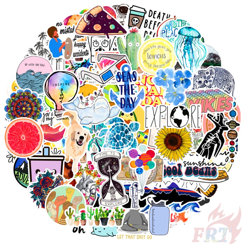 100Pcs/Set ❉ VSCO Healing Vibes Series B Stickers ❉ DIY Fashion Waterproof Doodle Decals Stickers