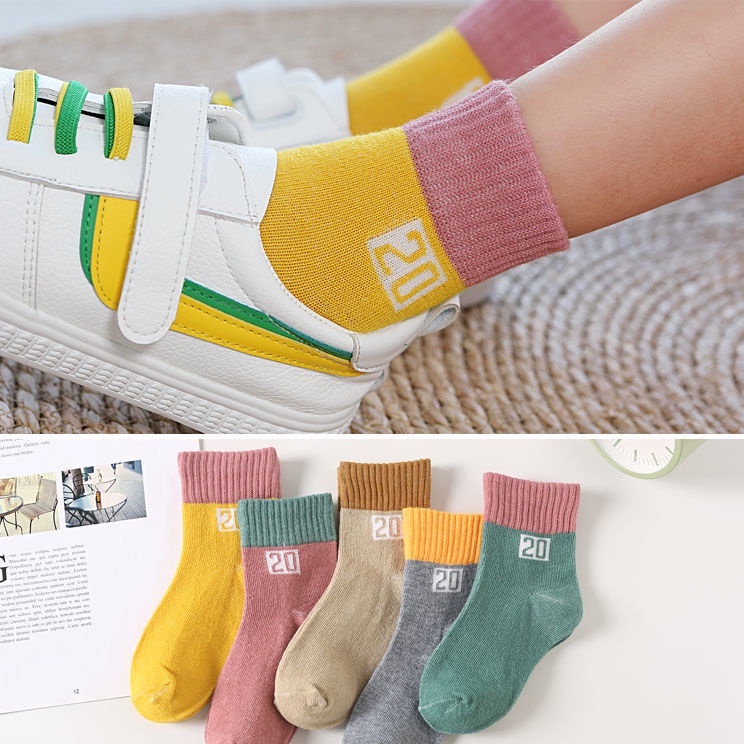 5 đôi tất cổ cao cho bé trai/bé gái size từ 1-6 tuổi được chọn màu