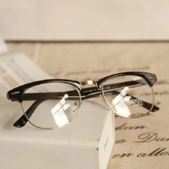 Mắt Kính Unisex Nam nữ form Tròn nửa gọng Phong Cách Hàn Quốc - Hata24h