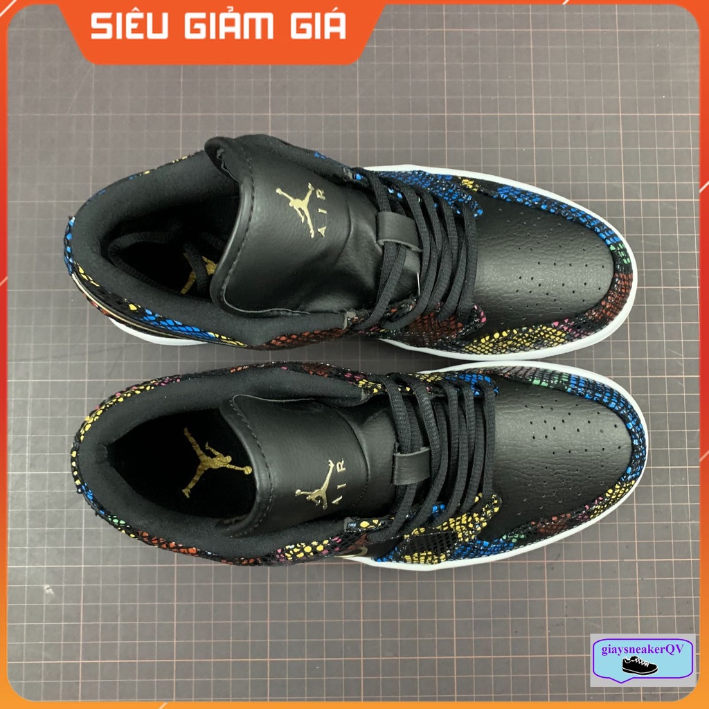 Giày thể thao Air Jordan 1 Low Multicolor S.nakeskin   cổ thấp siêu đẹp dành cho nam nữ