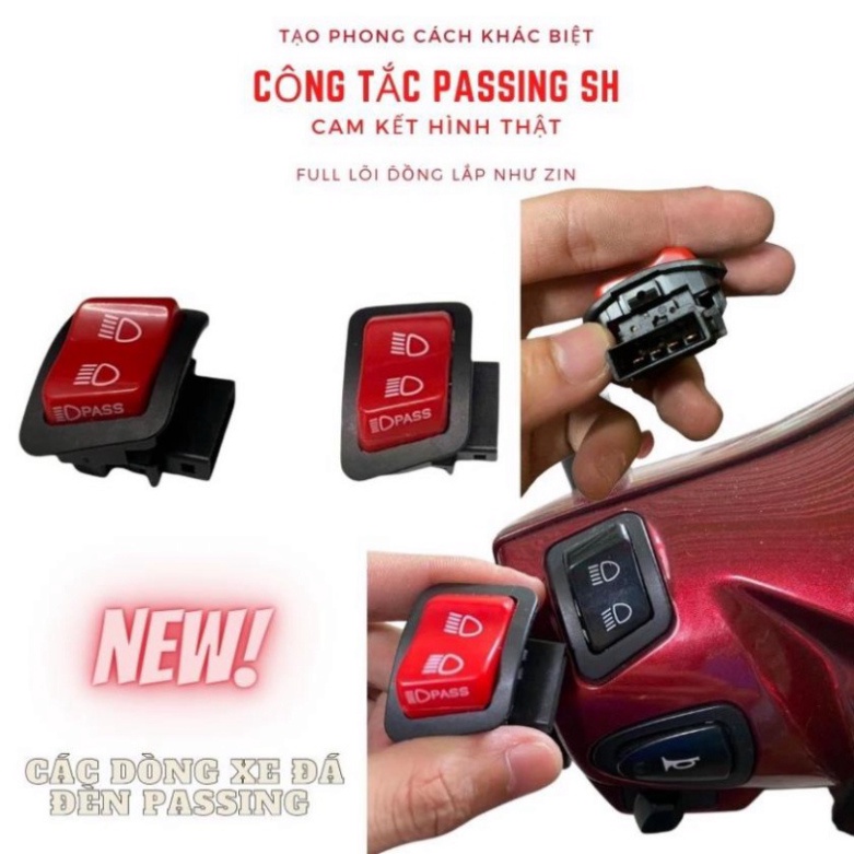 Công Tắc Passing SH Cho AirBlade, Wave, Vision, Lead, Vario 17, Winner  X  (Nút Đỏ 300i) SP tự chụp Ảnh thật Sp