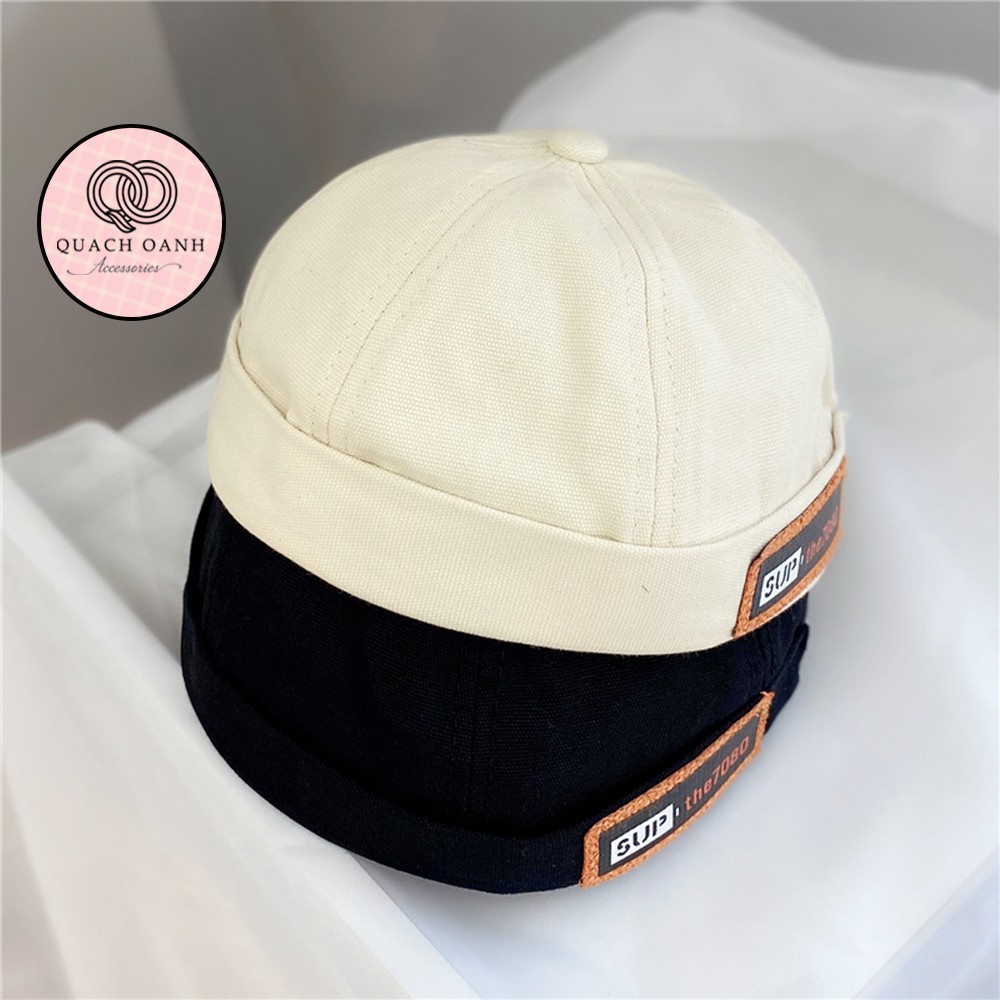 Mũ quả dưa địa chủ beanie không vành in chữ SUP the 7080 – MU58