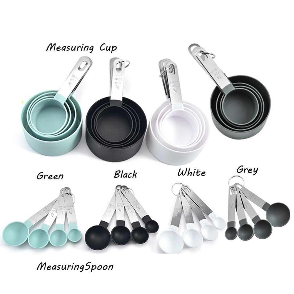 Set 4 Muỗng Đo Lường Bằng Nhựa Và Thép Không Gỉ Nhiều Màu Tiện Dụng Cho Nhà Bếp